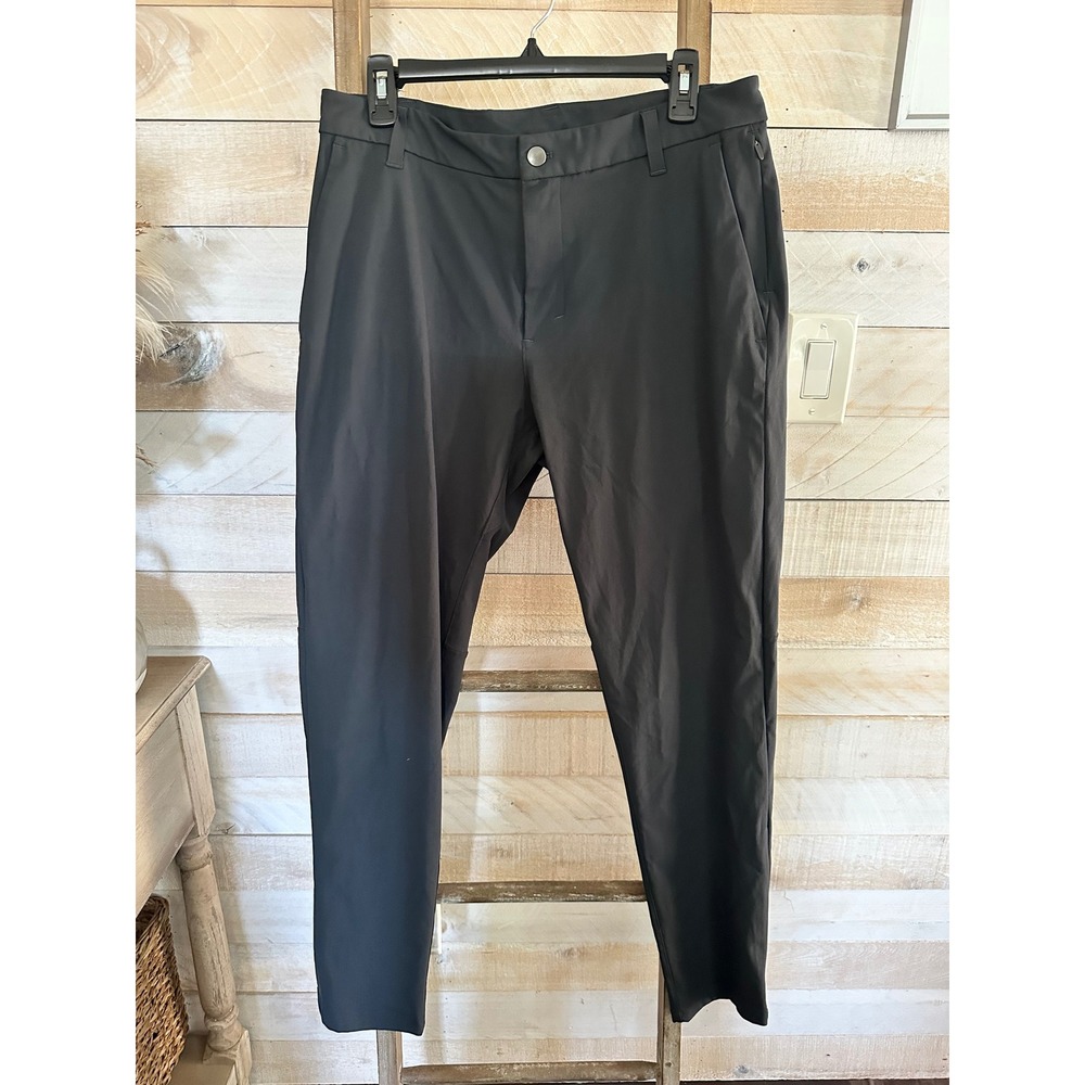 Lululemon Commission Slim Fit Pant 32 Black Warpstreme Trousers Chino Mens